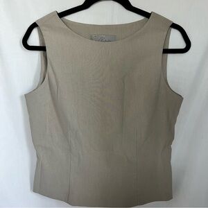 East R Collection women’s size Small top Beige sleeveless blouse tank VTG 90s